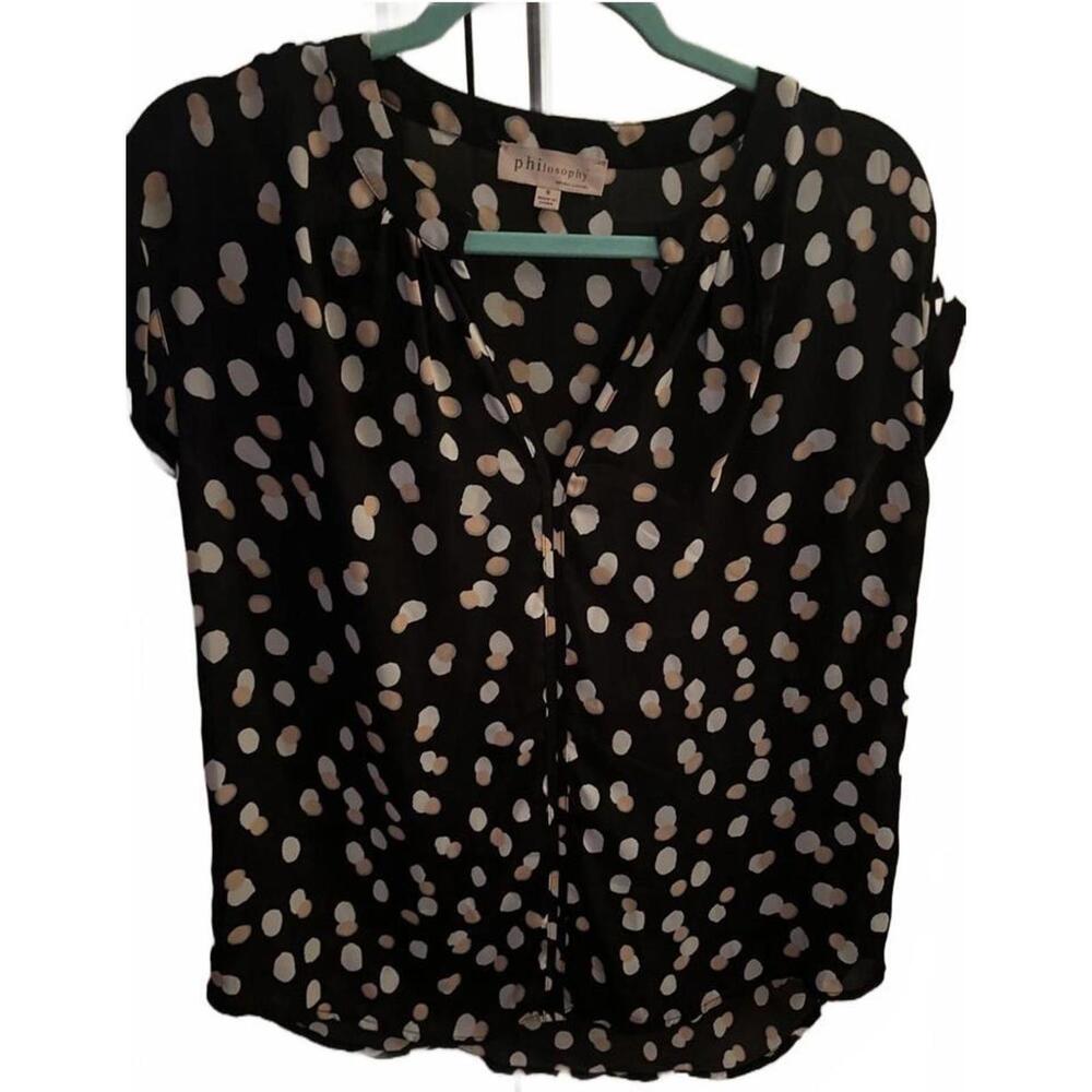 Philosophy Black and White Polka Dot Blouse - Size S